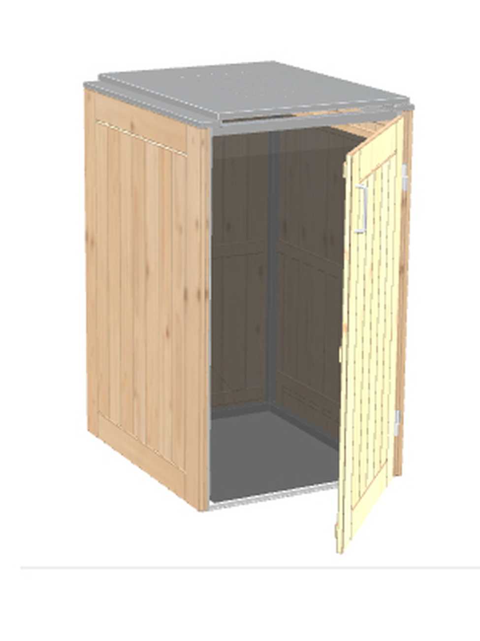 Müllbox Binto Nadelholzverkleidung mit Edelstahl-Klappdeckel