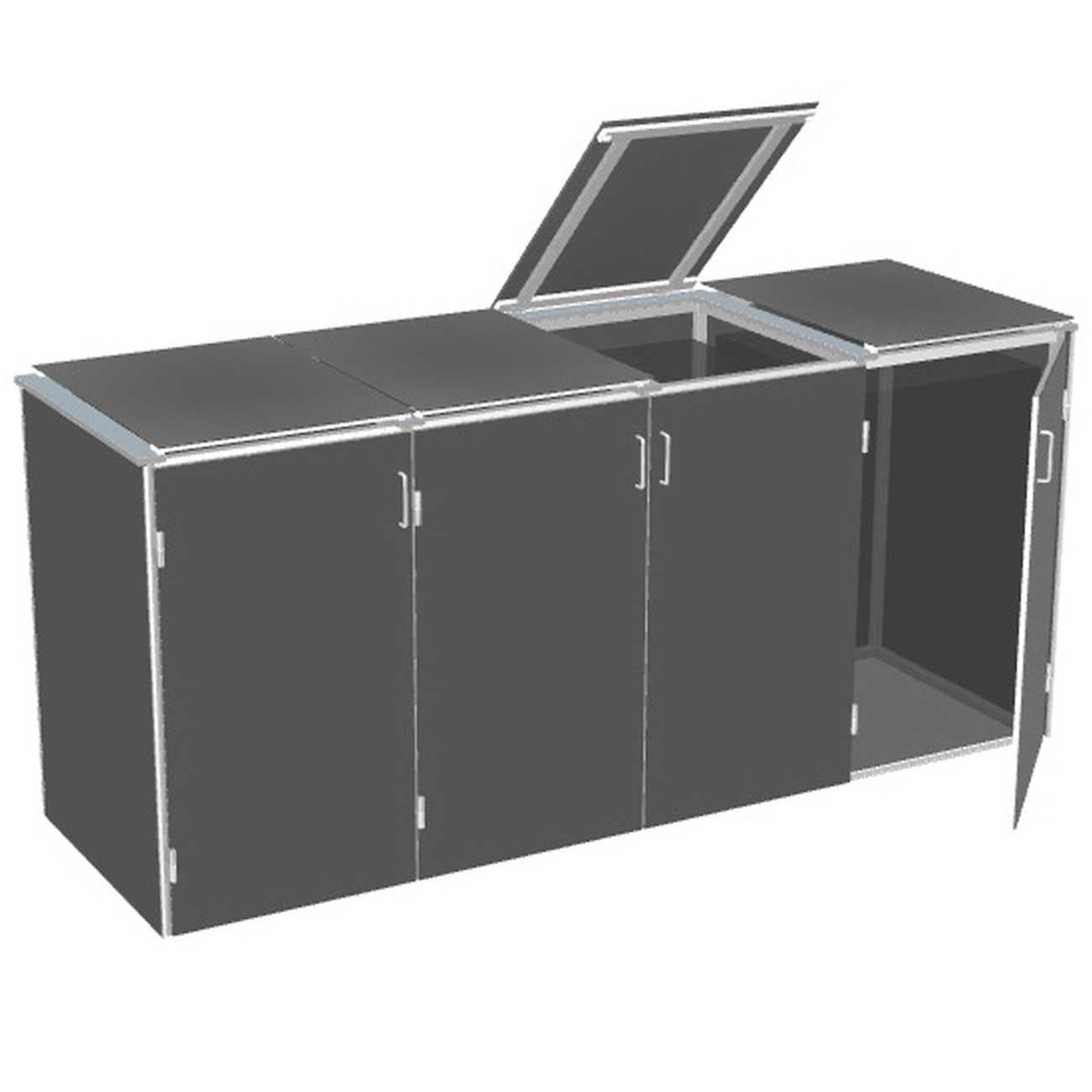 Binto Mülltonnenbox HPL Schiefer mit HPL-Klappdeckel