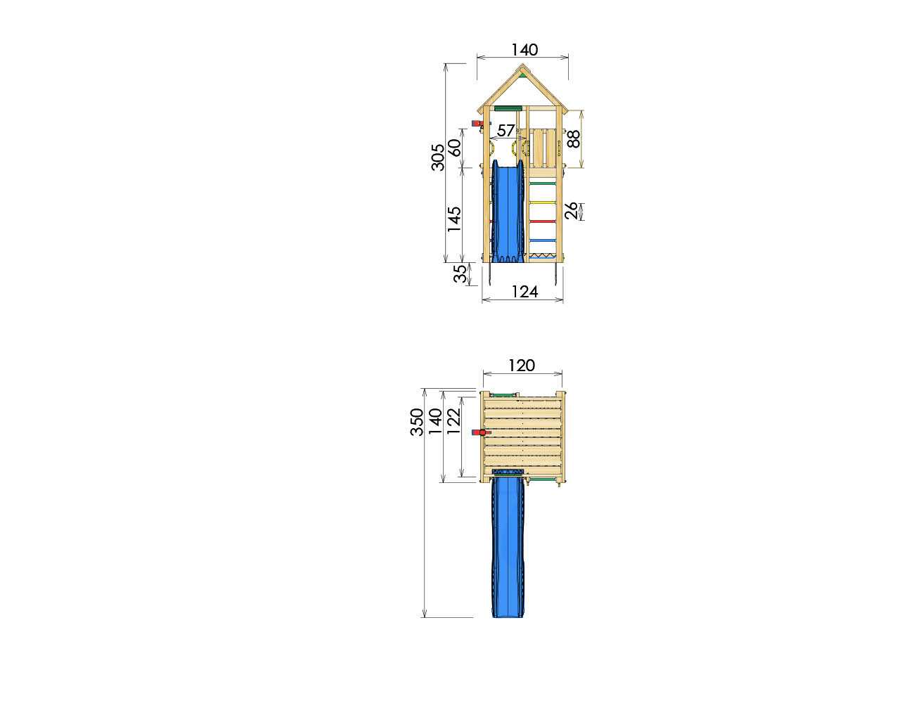 Spielturm Rutsche Cabin von Jungle Gym