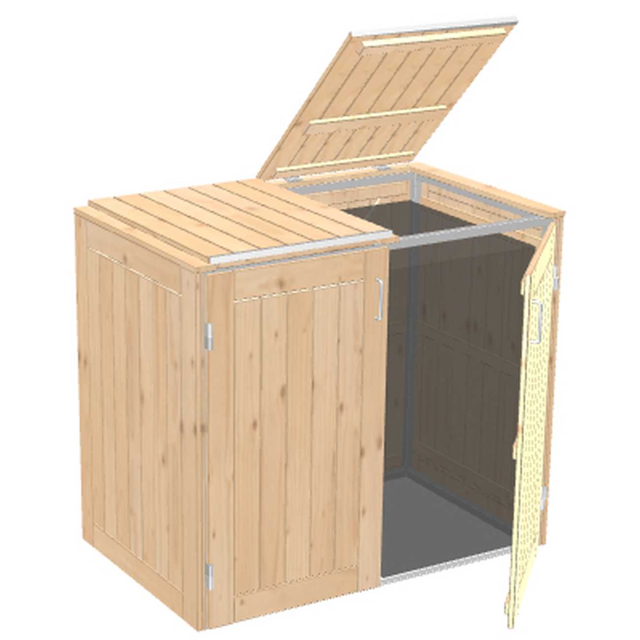 Mülltonnenbox Binto Nadelholzverkleidung mit Klappdeckel