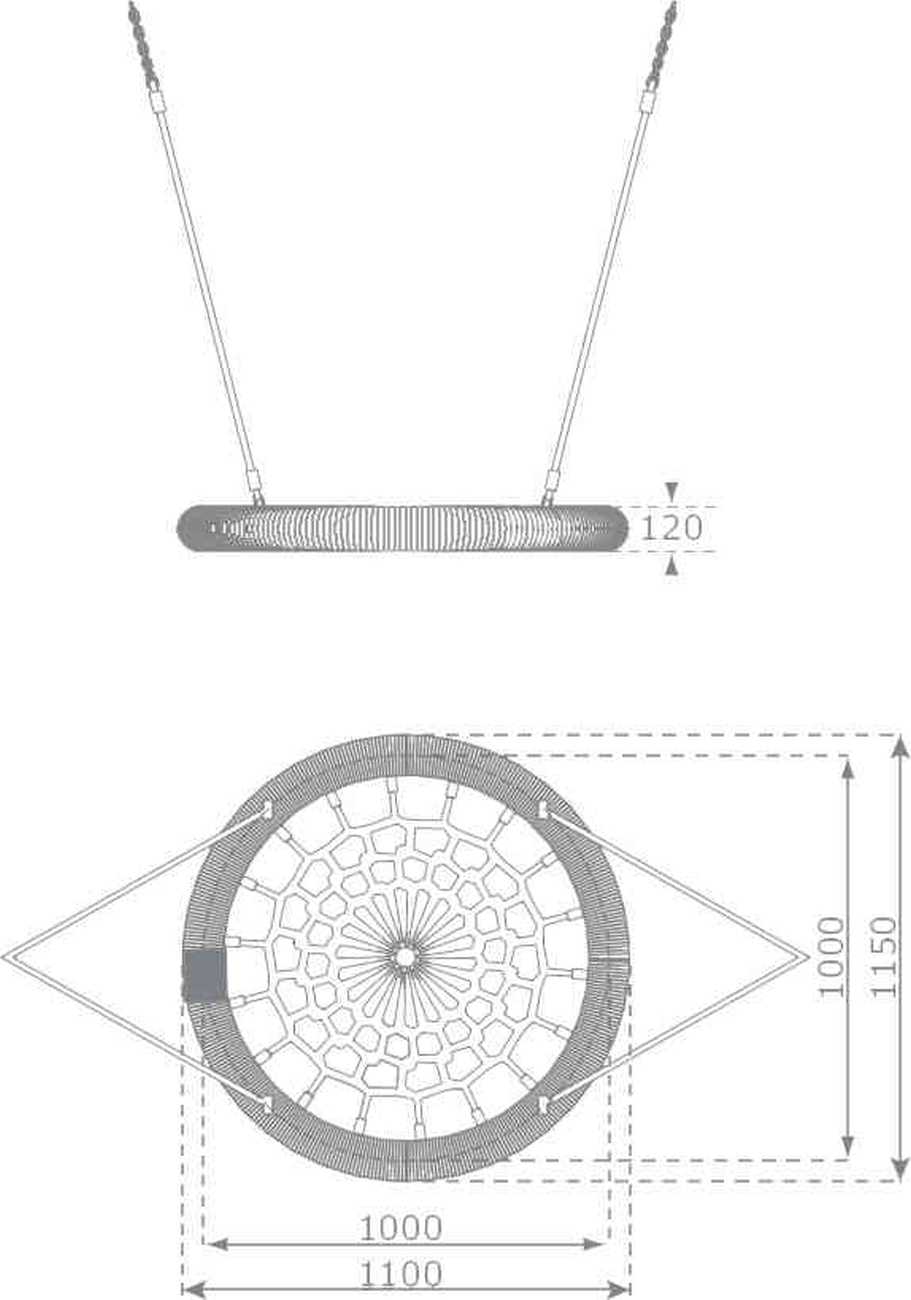 Maße Nestschaukel Oval Pro