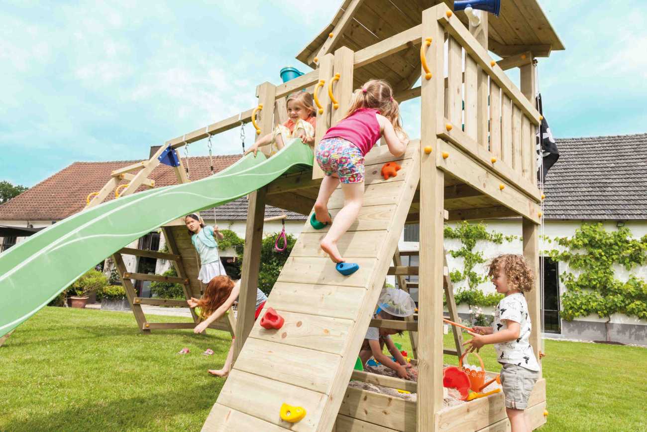 Kletterwand Spielturm @wall von Blue Rabbit in Douglasie natur