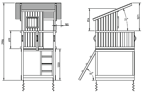 Maße Spielturm Beach Hut