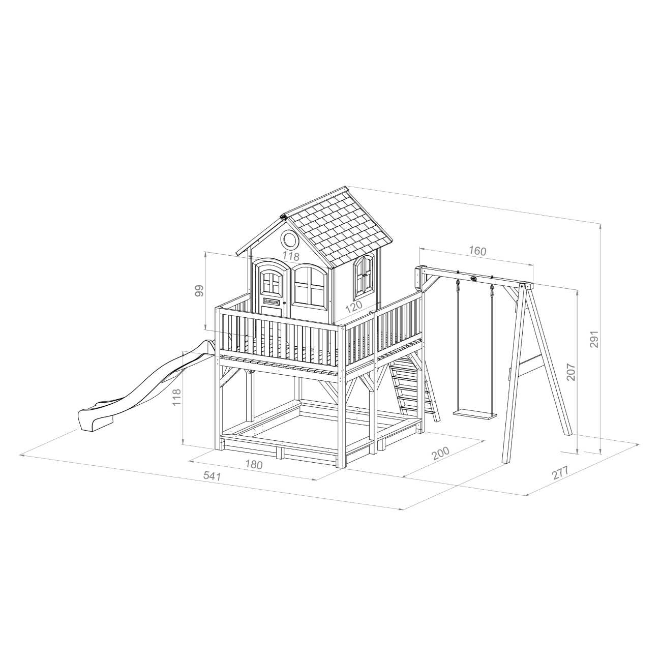 Axi Stelzenhaus Liam mit 1-Schaukel, Kinder Spielhaus