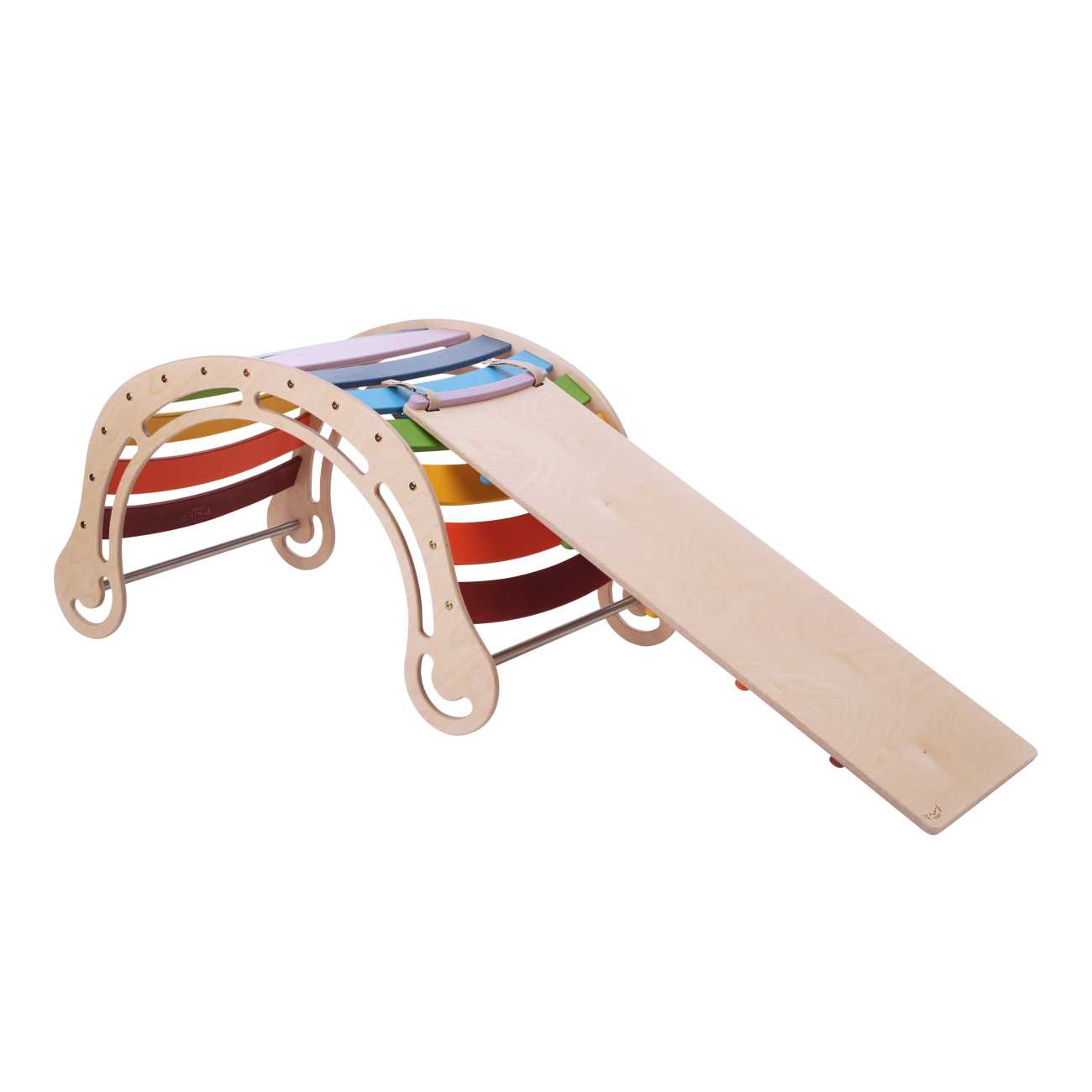 KateHaa XXL Waldorf Wippe mit Kletterwand, Kletterspielzeug aus Holz