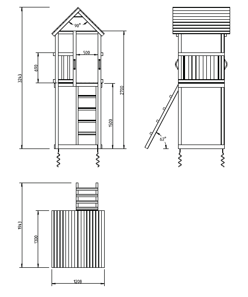 Maße Spielturm Kiosk