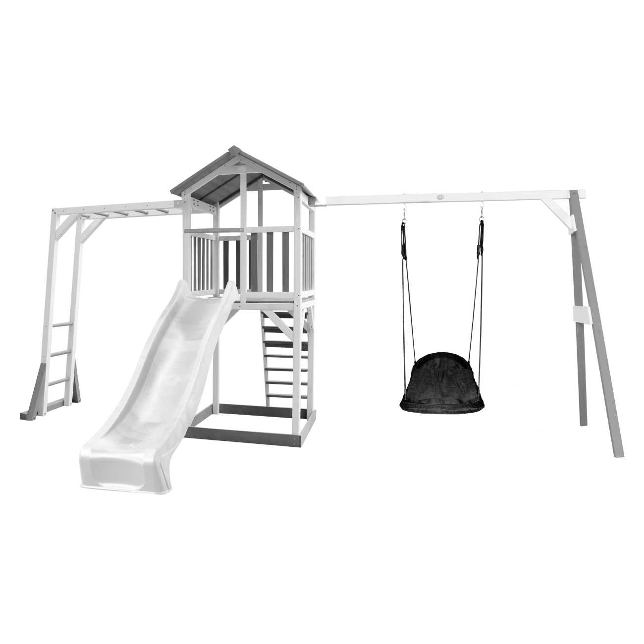 Spielturm Beach Tower mit Hangelleiter und Nestschaukel Grandoh