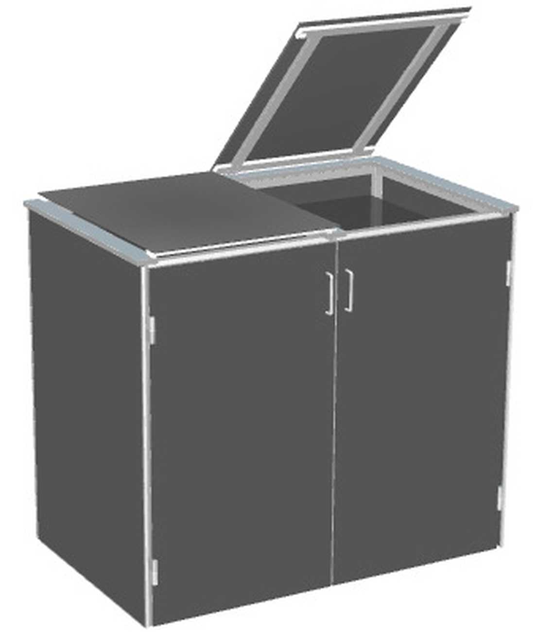 Binto Mülltonnenbox HPL Schiefer mit HPL Klappdeckel