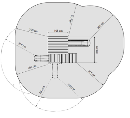 Sicherheitsbereich Spielturm Cascade