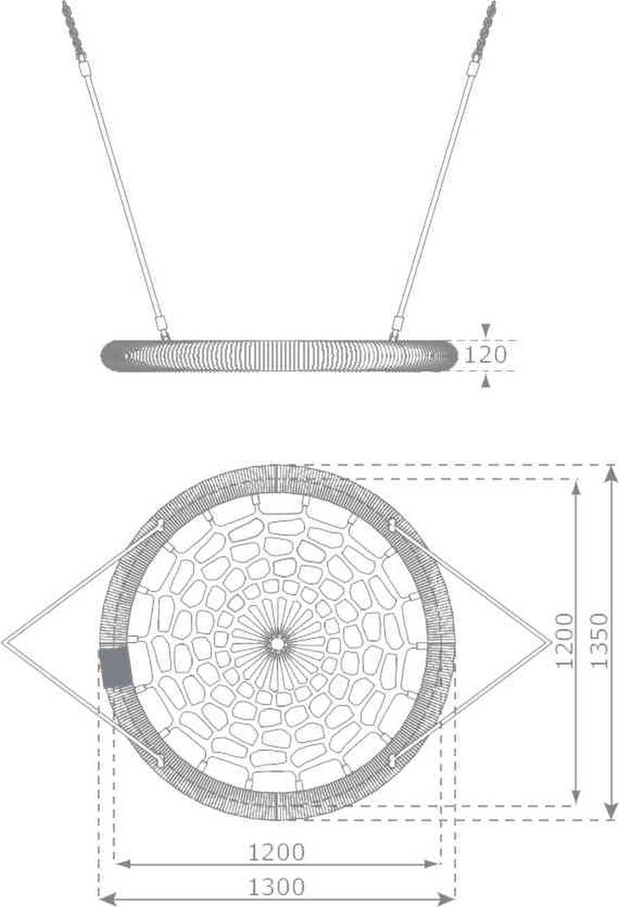 Maße Nestschaukel Oval Pro