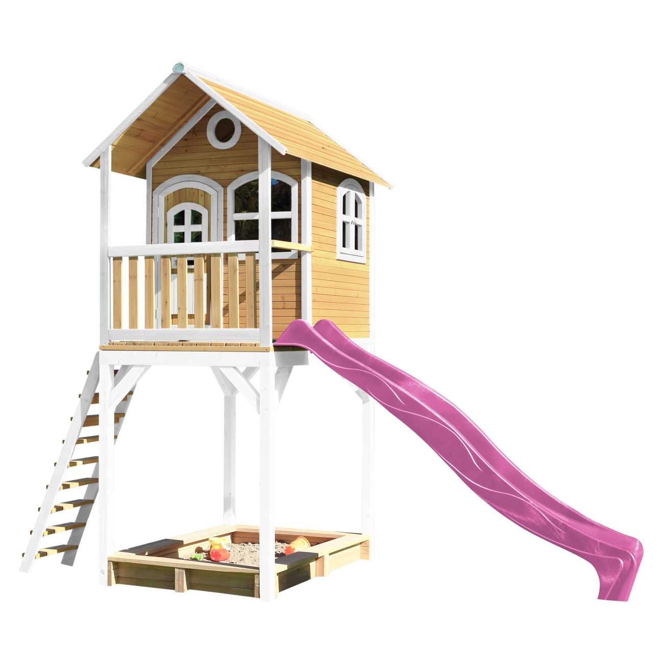 Braun/Weiß - Rutsche Pink