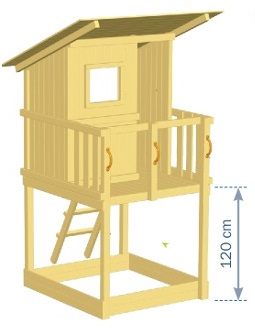 Spielturm Beach Hut von Blue Rabbit in Douglasie natur