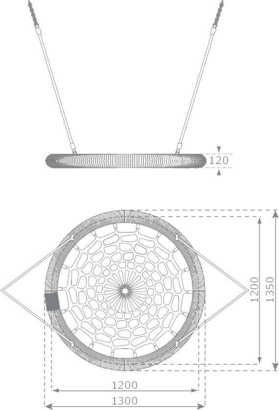 Maße Nestschaukel Rosette