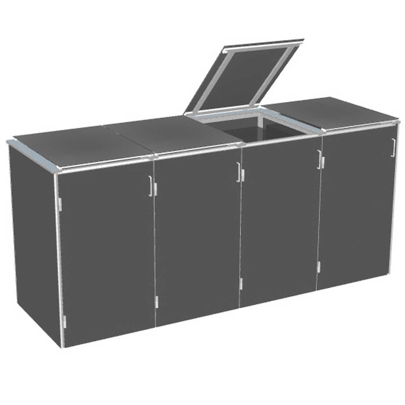 Binto Mülltonnenbox HPL Schiefer mit HPL-Klappdeckel