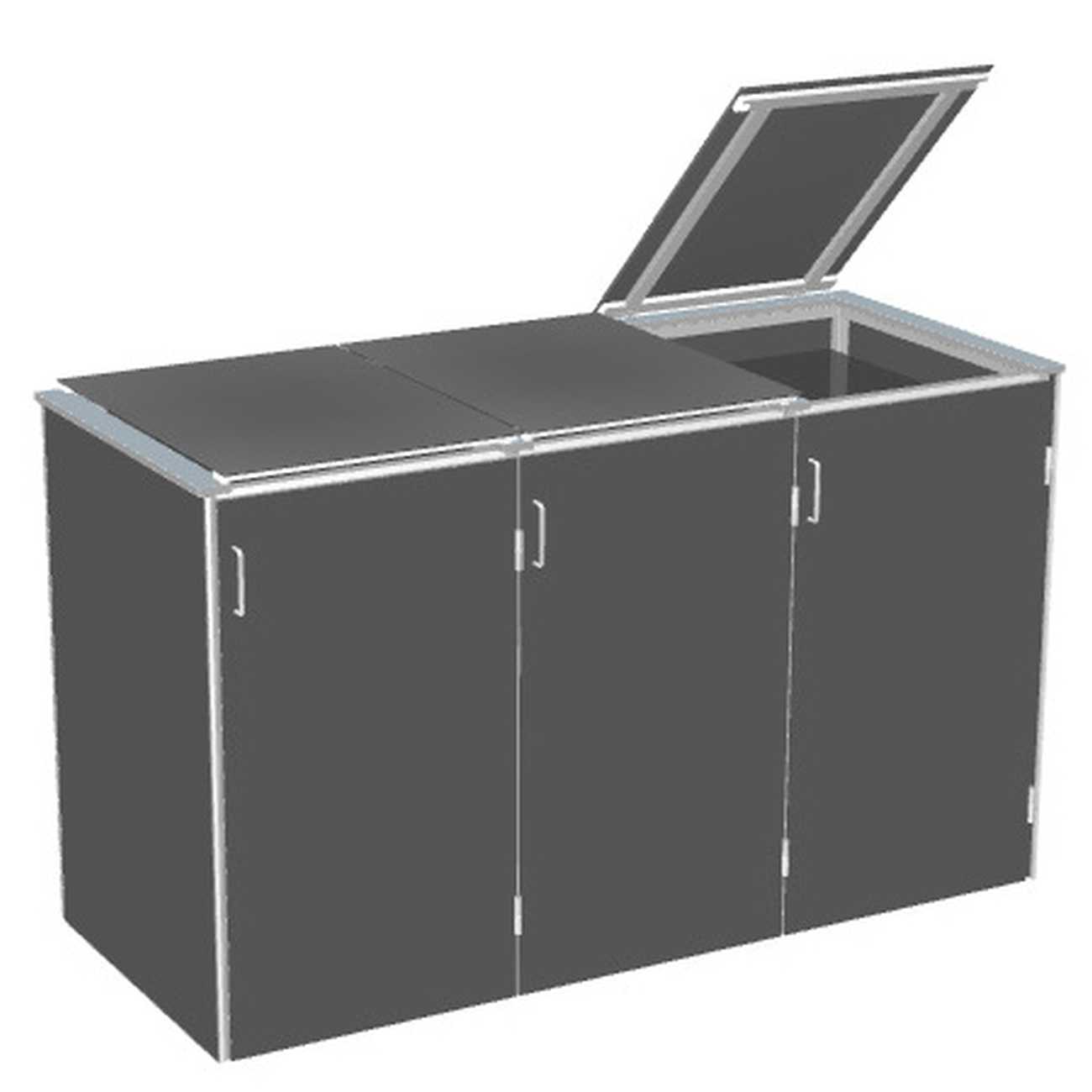 Binto Mülltonnenbox HPL Schiefer mit HPL-Klappdeckel