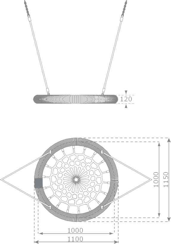 Maße Nestschaukel Rosette