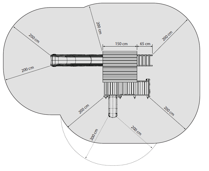 Sicherheitsabstände des Spielturm Penthouse