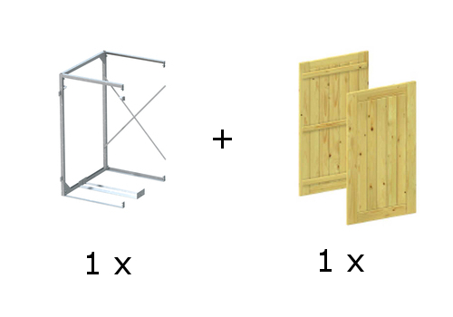 Erweiterung für Binto Mülltonnenbox mit Nadelholzverkleidung, kesseldruckimprägniert