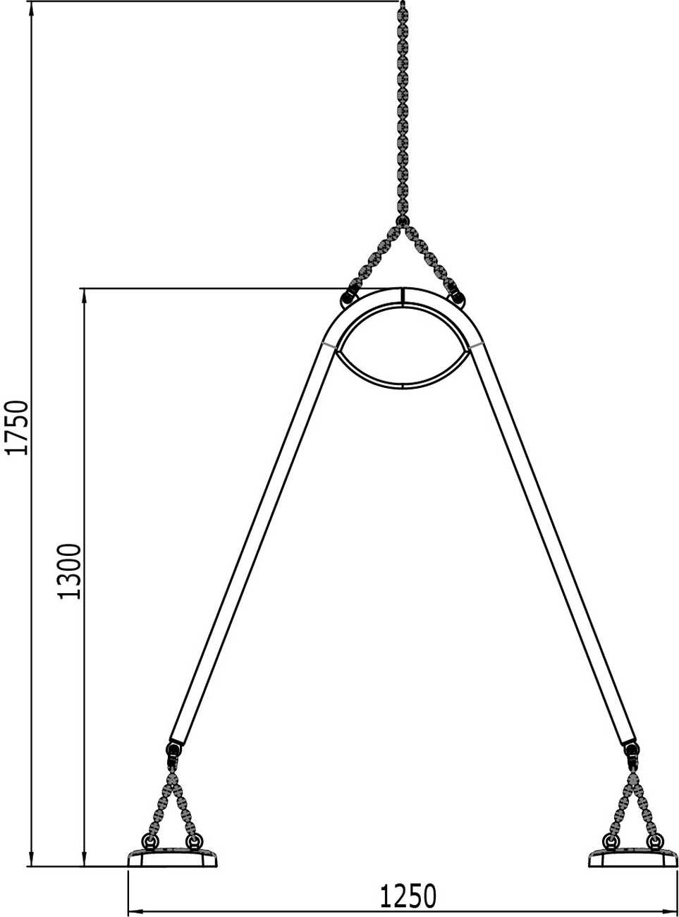 Familienschaukel Raxi mit 2 Schaukelsitzen Curve XL für Spielplätze