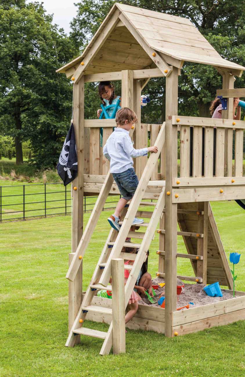 Spielturm Anbau Treppe @steps von Blue Rabbit in Douglasie natur