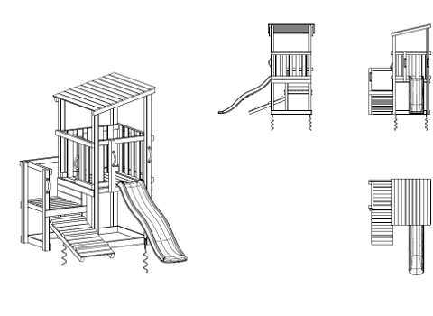 Zeichnung Spielturm Cascade