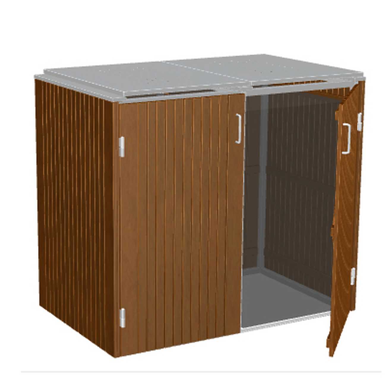 Binto Müllbox Hartholz-Verkleidung und Edelstahl-Klappdeckel